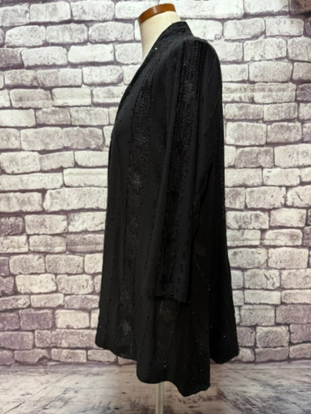 Susan Graver Black No Close Duster Size L - Picture 3 of 8